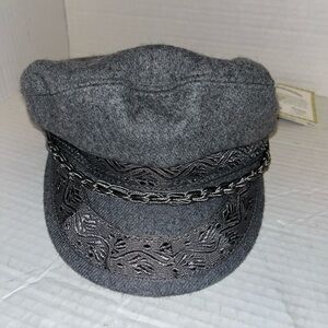 AUTHENTIC Greek AEGEAN Wool FISHERMAN’S CAP HAT Grey GREECE Sz 56 - 7 NWT